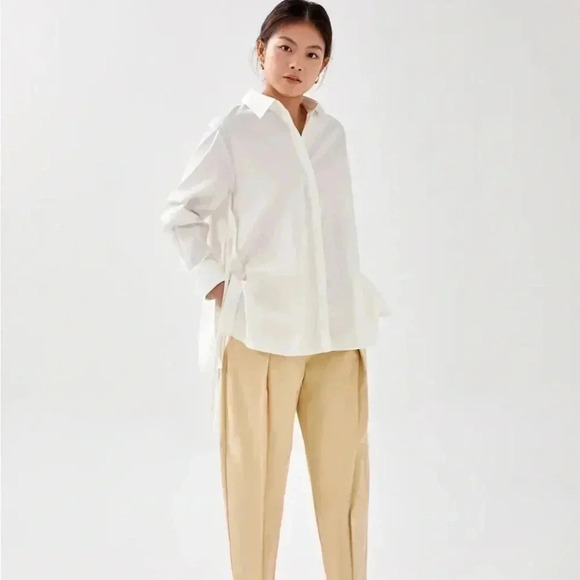 Love Bonito &REA Sana Relaxed Ribbon Tie  Shirt in Blue - Picture 6 of 10